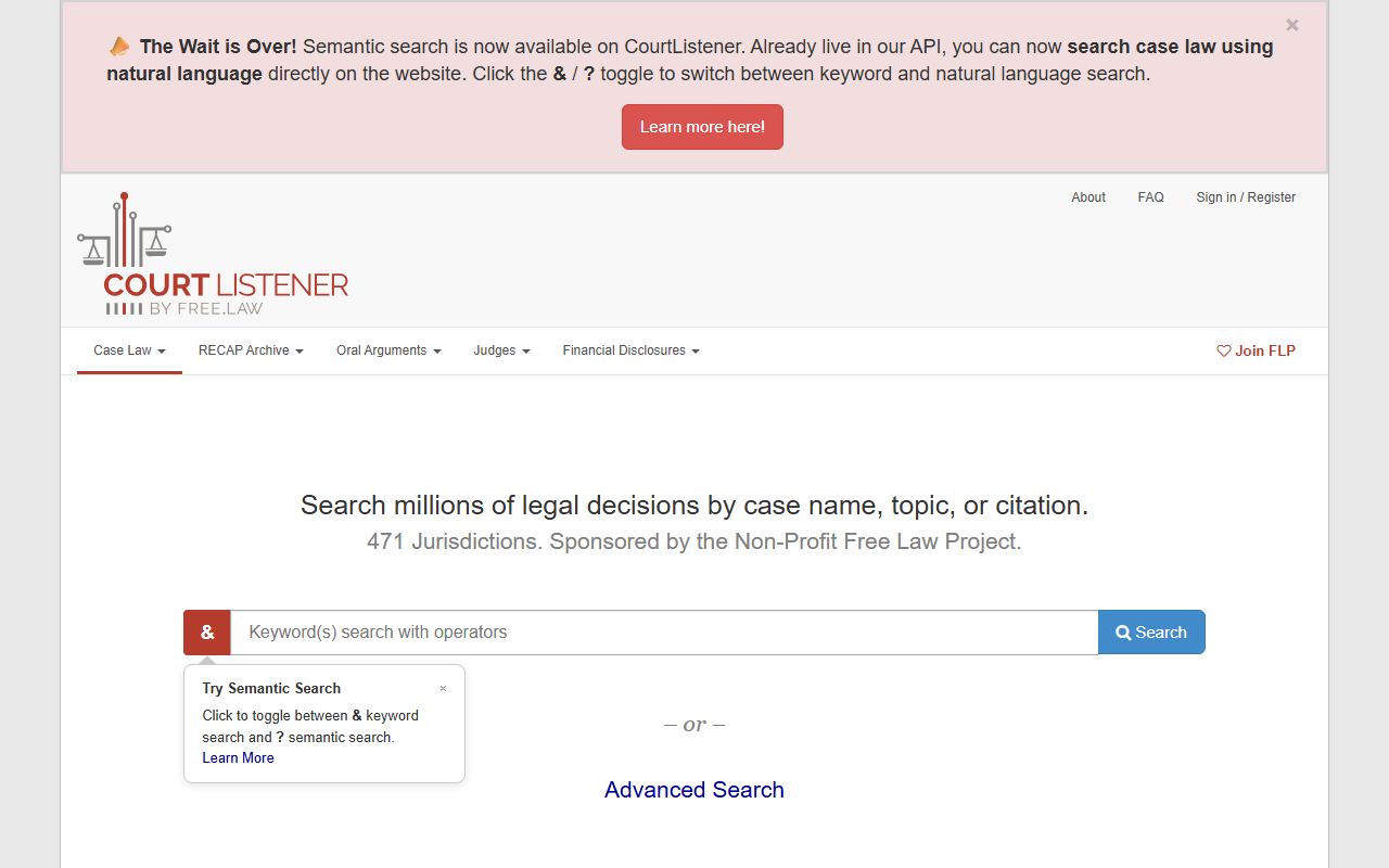 CourtListener free legal data context for Clackamas County